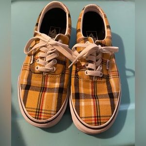 Vans Era Plaid Yellow & White Skate Shoes